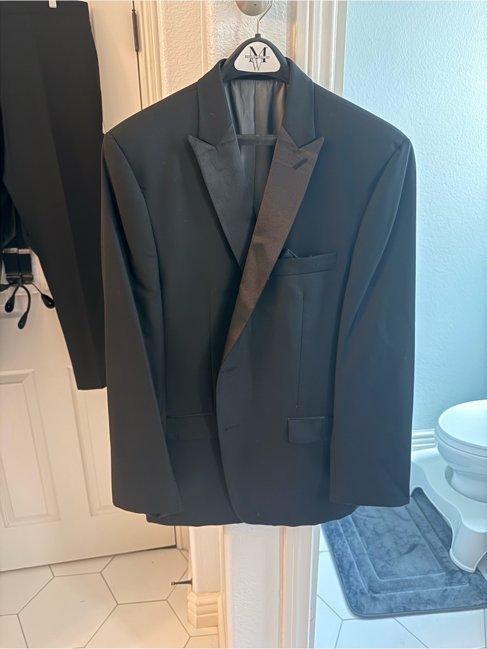 Calvin Klein Black Satin Lapel Tuxedo